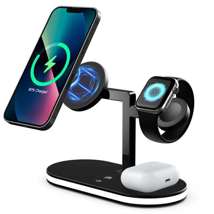 15w 3 in 1 wireless charging base led modern night light stand
