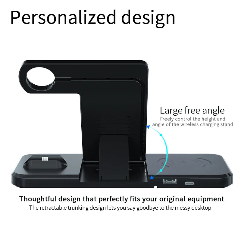15w 3 in 1 wireless charging stand adjustable angle
