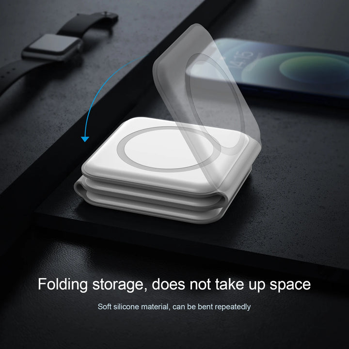 15w foldable 3 in 1 wireless charging pad fold repeat flat