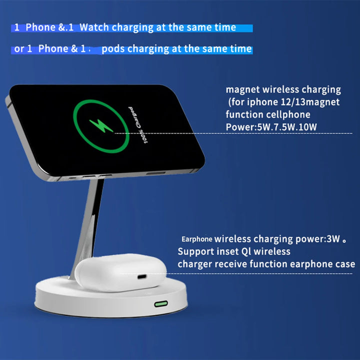 15w magnetic wireless charger for iphone and magnetic phone case charge setup