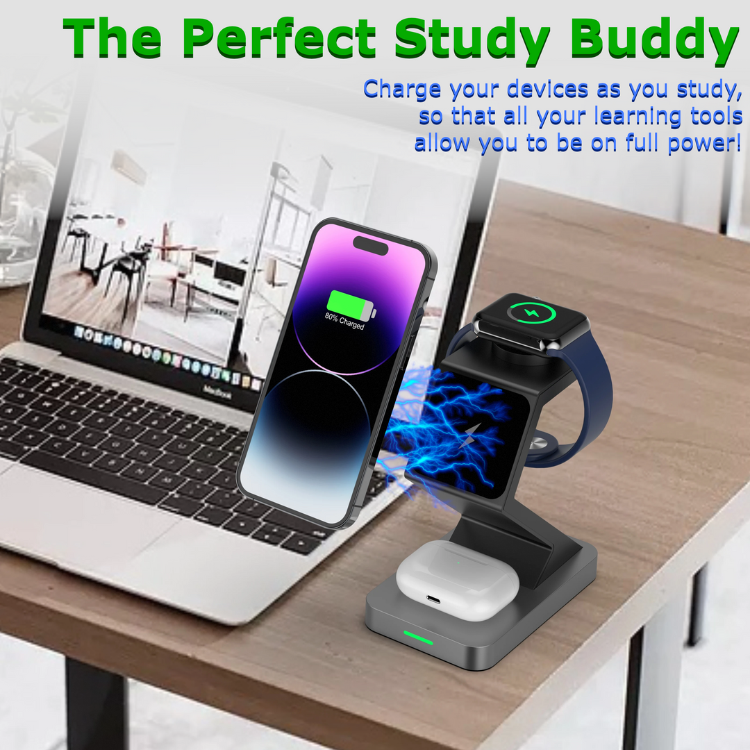 15w modern 3 in 1 magnetic wireless charging stand for iphone perfect studying