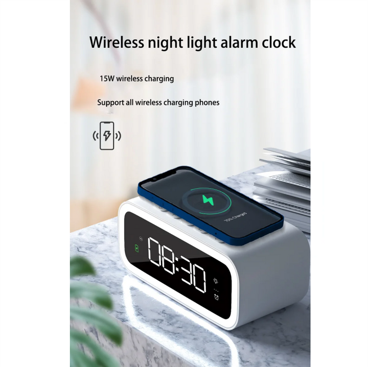 15w wireless charging alarm clock supports all phones