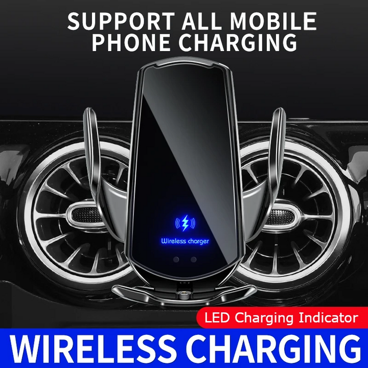 15w wireless charging led phone car vent mount supports all qi devices