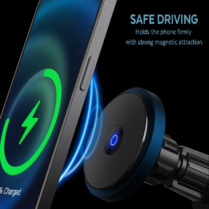 15w wireless charging magnetic phone car mount safe driving