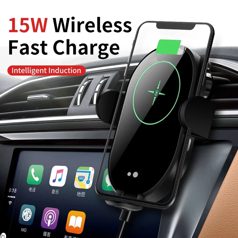 15w wireless charging phone car dashboard windshield vent mount fast charge