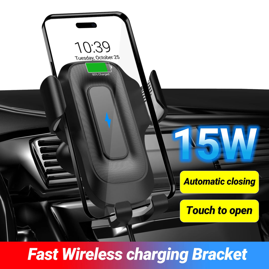 15w wireless charging phone car vent mount holder auto close touch open_47671825 93fb 47d1 8194 9b2c2fce0e41