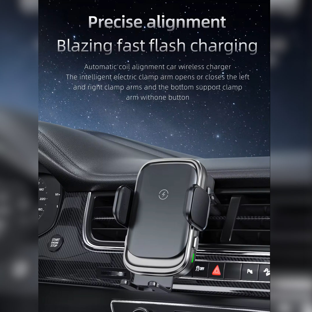 15w wireless charging phone car vent mount precise alignment