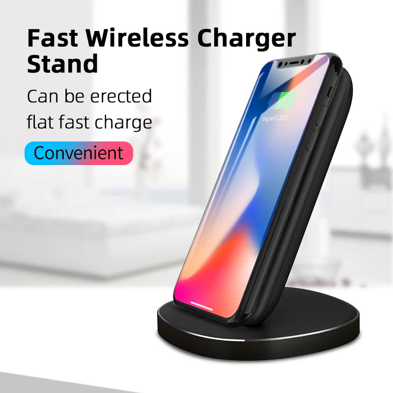 15w wireless charging stand circle base soft touch