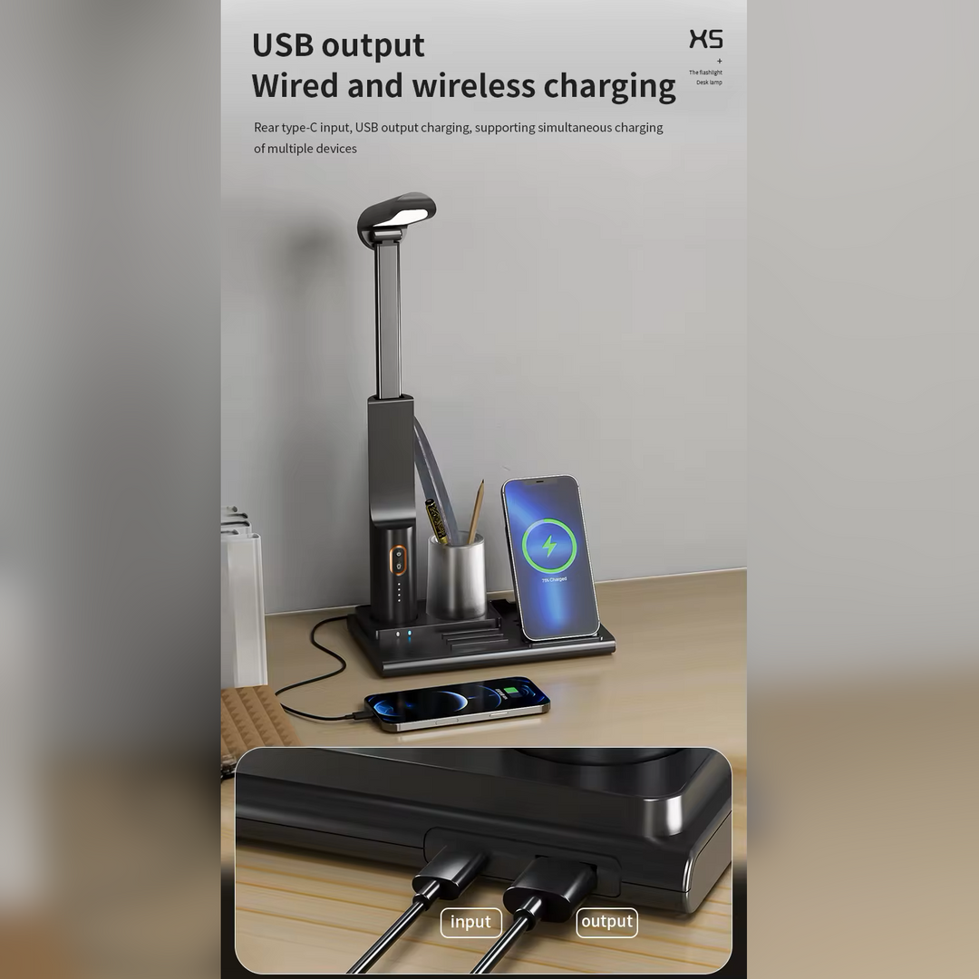15w wireless charging stand table lamp desk organizer extra usb
