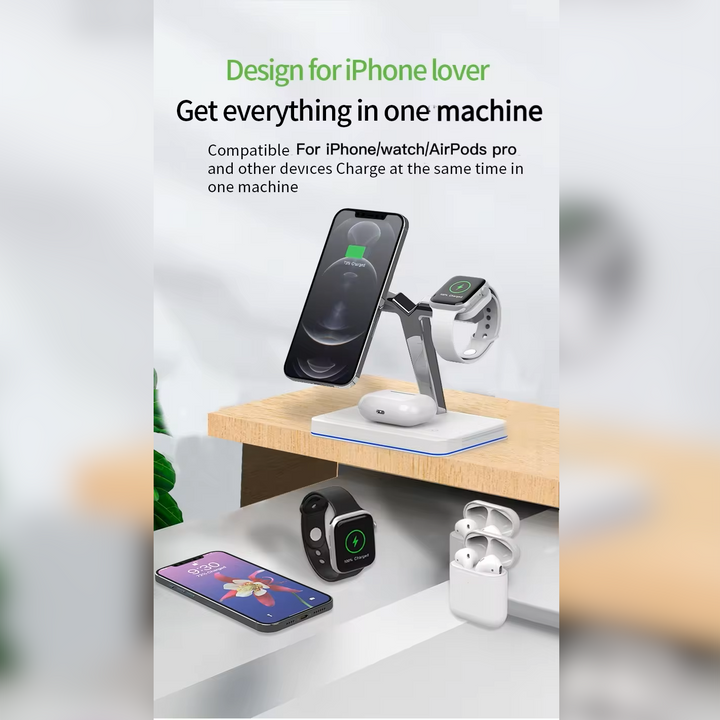 3 in 1 Magnetic 15W Wireless Charging Stand