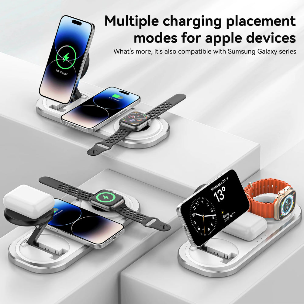 3 in 1 wireless charger stand pad universal for phone and accessories orientation