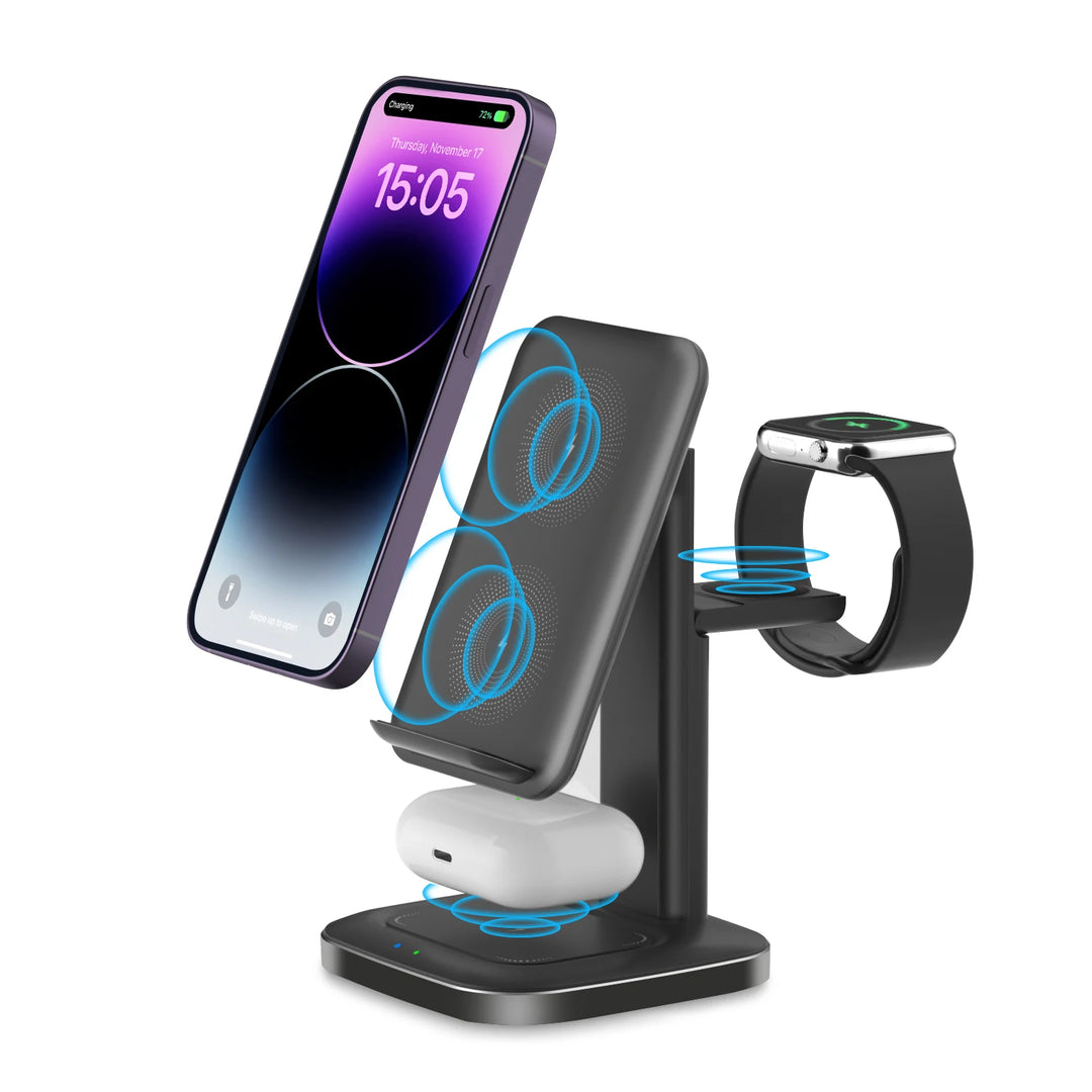 3 in 1 wireless charging stand compact
