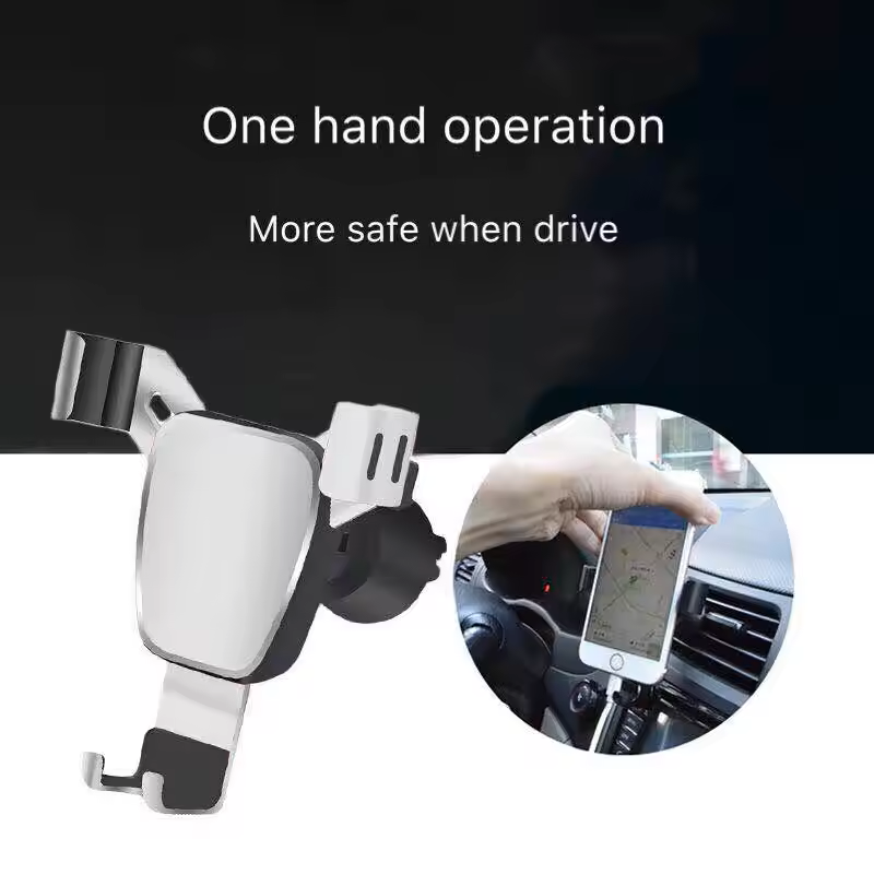 aluminium alloy phone holder for car dashboard one hand operation