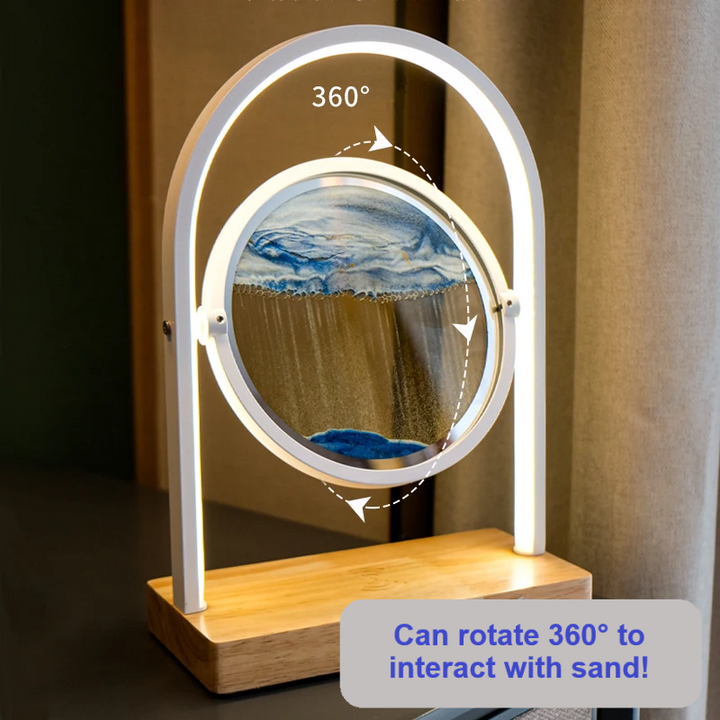 hourglass arch flowing sand lamp 360 degree rotation
