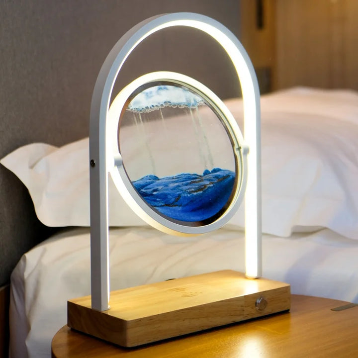 hourglass arch flowing sand lamp