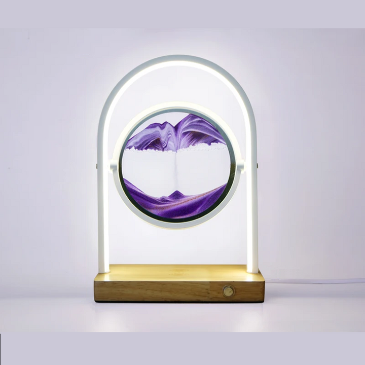 hourglass sand lamp purple