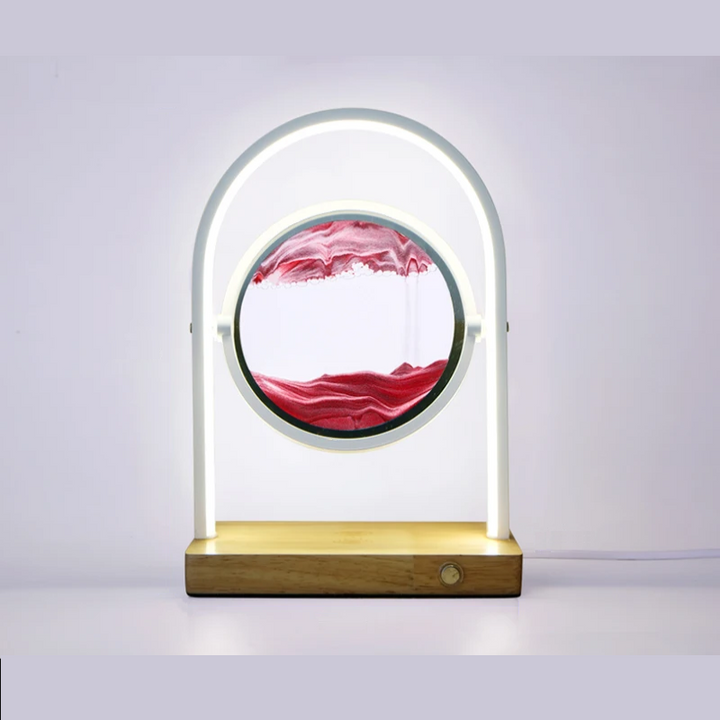 hourglass sand lamp red