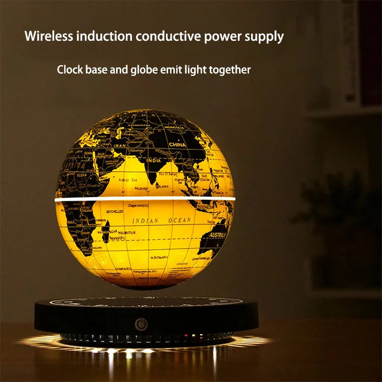 levitating magnetic earth globe clock base globe emit light