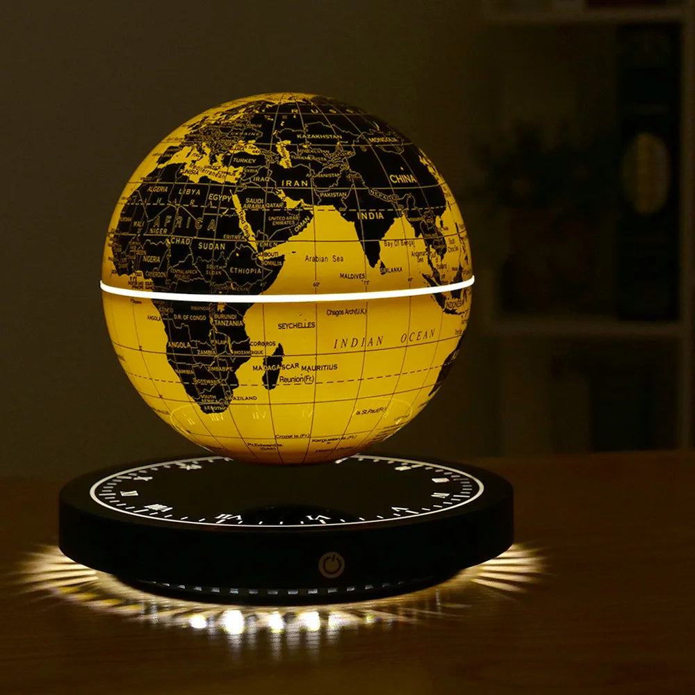 levitating magnetic earth globe light africa europe