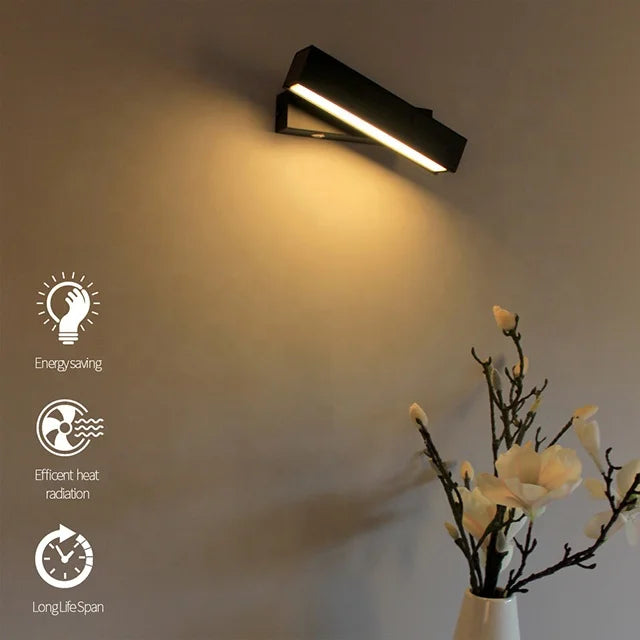 modern adjustable aluminum wall light features
