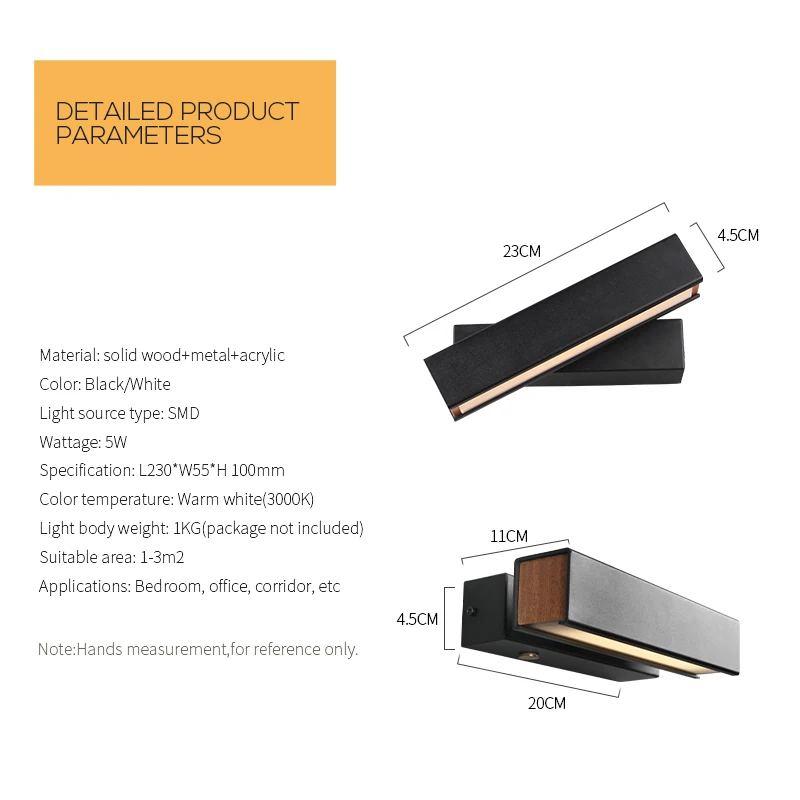 modern adjustable aluminum wall light product parameters