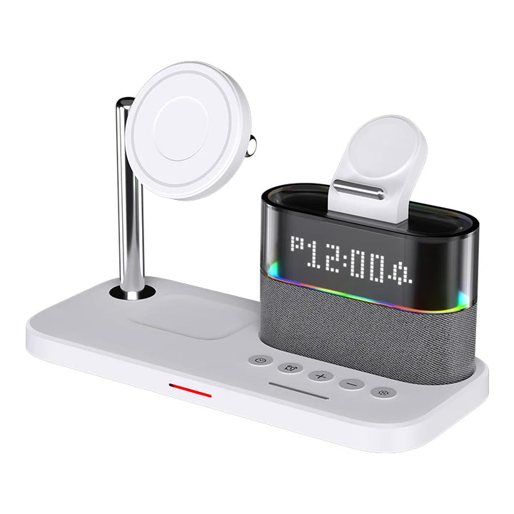 RGB 15W 3 in 1 Magnetic Wireless Charging Alarm Clock White