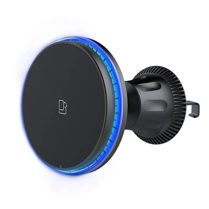 rgb 15w wireless charging magnetic phone car vent mount blue led