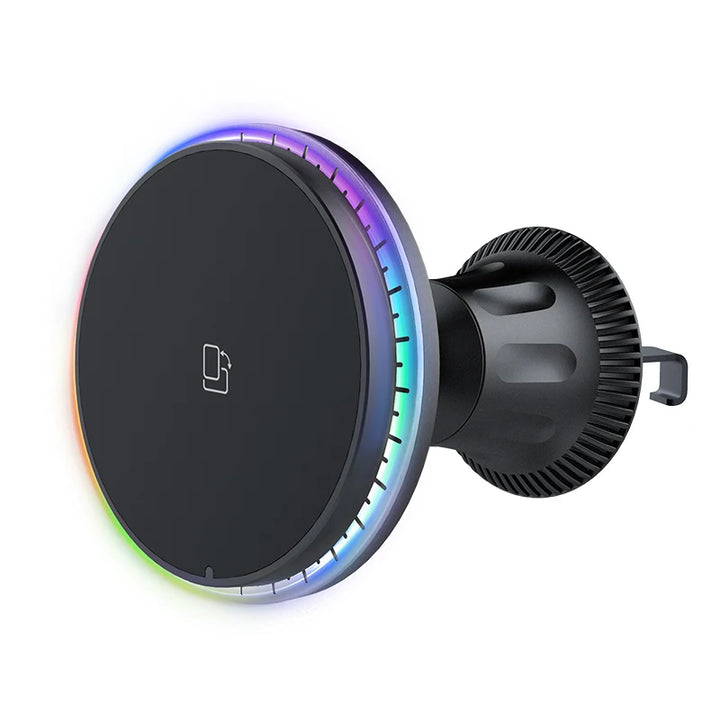 rgb 15w wireless charging magnetic phone car vent mount