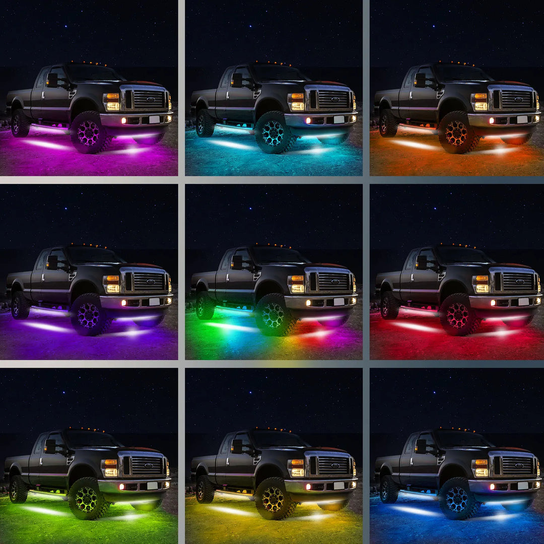 rgb car flowing underglow led strip light kit 6pcs 154cm_64cm styles