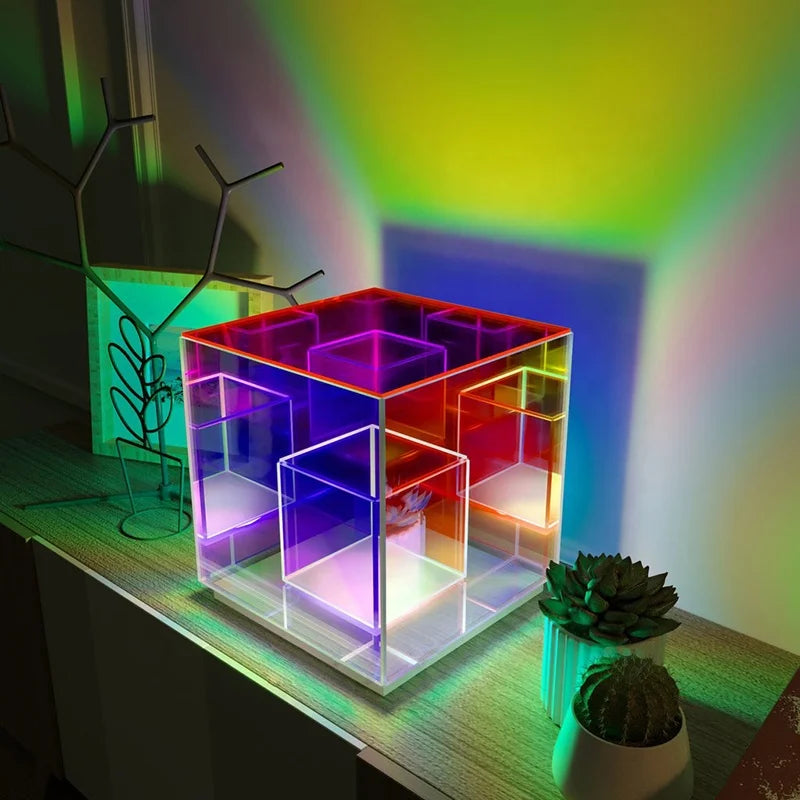 rgb led magic cube illusion bright lighting