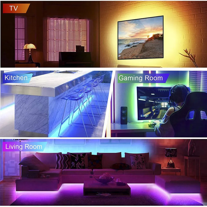rgb led tv light strip gaming different environment example