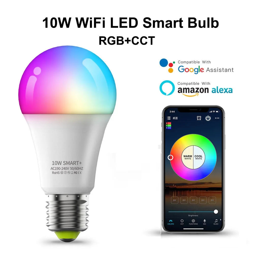 rgb multi color smart led light bulb 10w