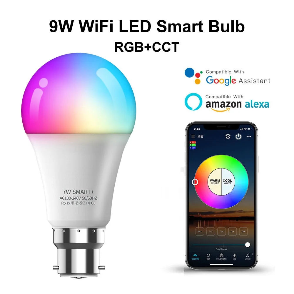 rgb multi color smart led light bulb 9w