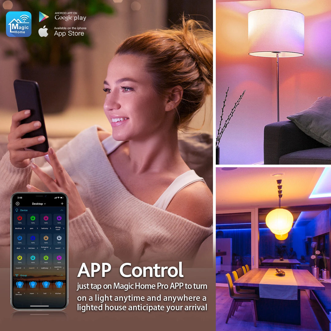 rgb multi color smart led light bulb app control