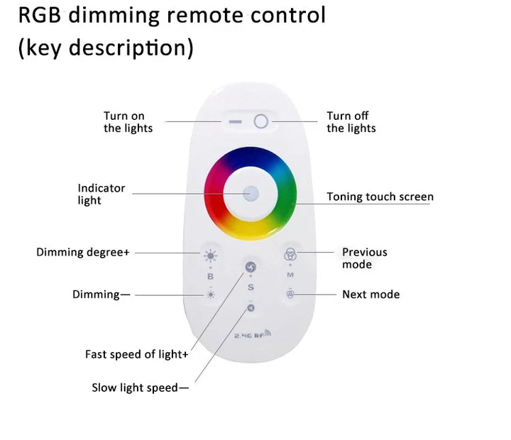 rgb ring nordic wall light remote control
