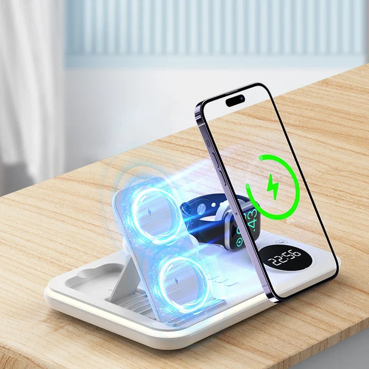 rgb square 3 in 1 wireless charging alarm clock power animation