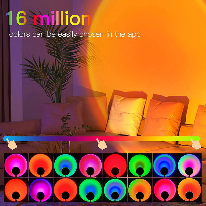rgb sunset rainbow projection lamp 16 million colors