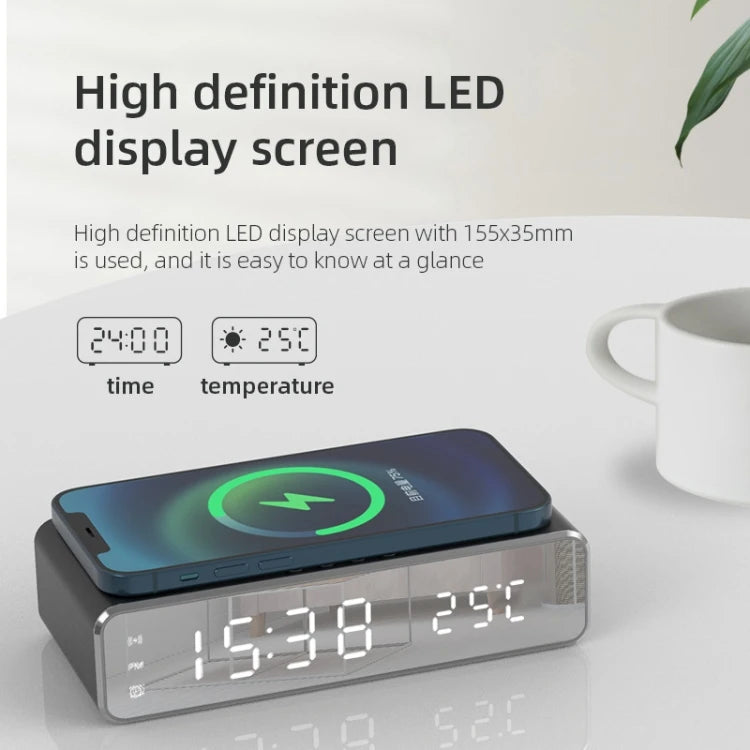 wireless charging alarm clock temperature display HD screen