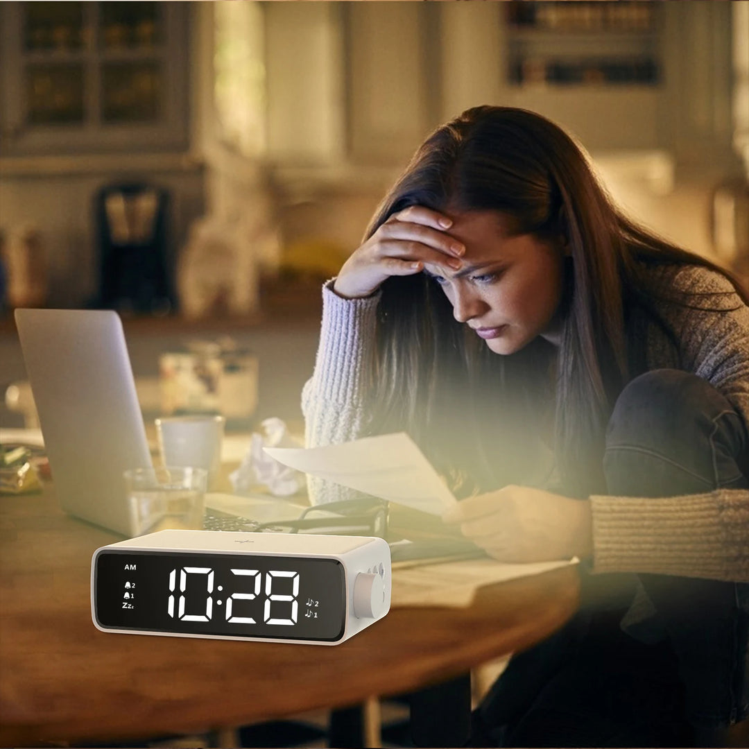 wireless charging soft touch alarm clock studying